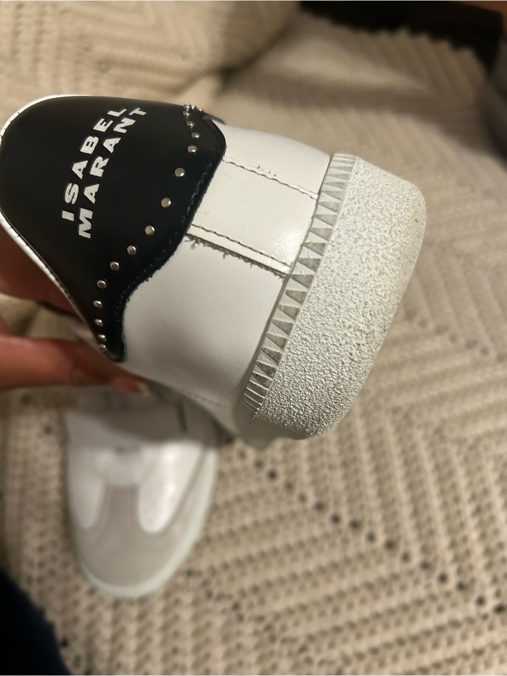 Isabel Marant White Sneakers with Black Heel Detail - Picture 6 of 8
